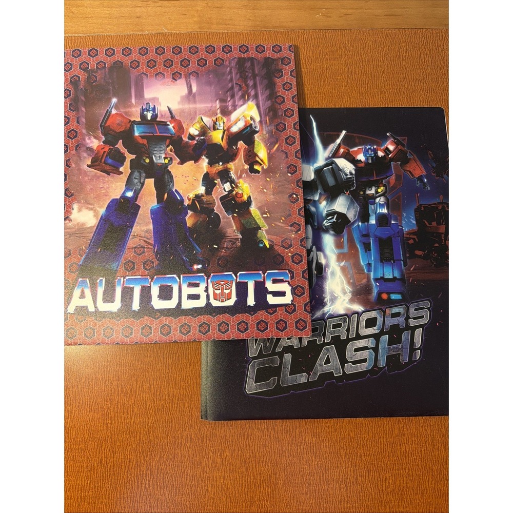 Transformers Autobits & Warriors Clash Portfolio Folders Set Of 2 3- Prong Poly
